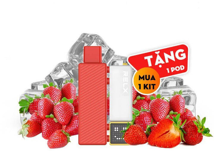 RELX積木電子煙18000puffs煙彈草莓口味智能顯示屏