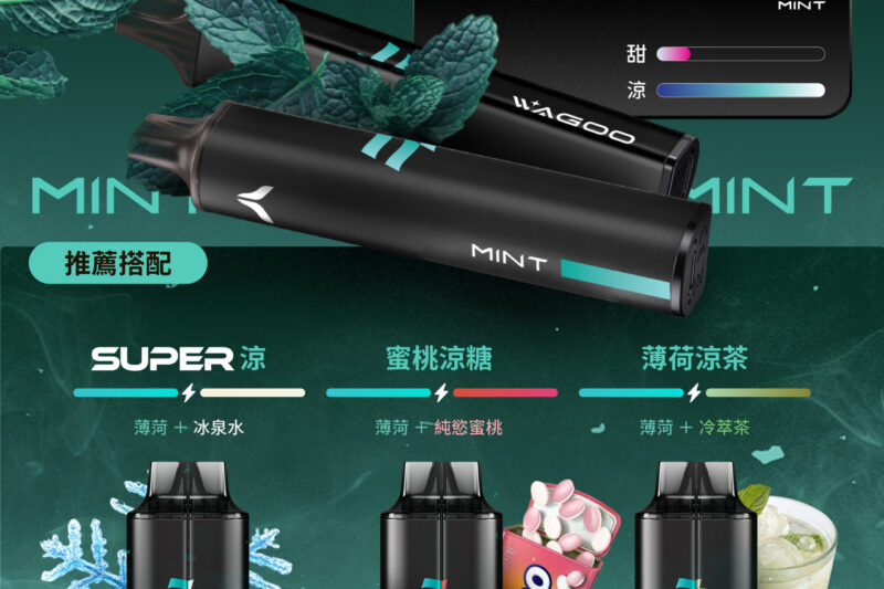 kis5 6500口一次性電子煙薄荷口味-WAGOO大容量磁吸式自由搭配現貨